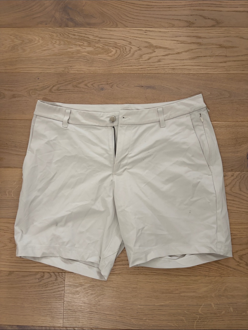 lululemon athletica Men's White Flat-Front Performance Shorts